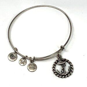 Alex and Ani Anchor Charm Bracelet Silver Finish - Expands 2"- 3.5"